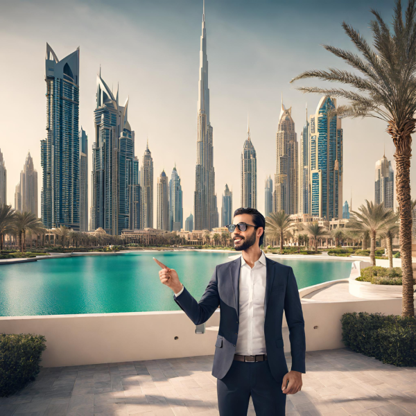 this is an ai generated picture of a sales agent in real estate dubai 